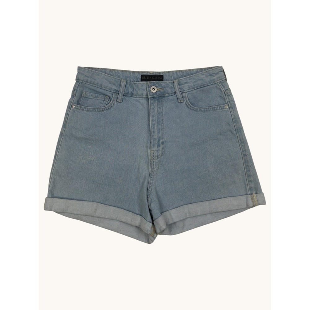 Guess Los Angeles Light Wash High Waisted Cuffed Denim Shorts Size 30